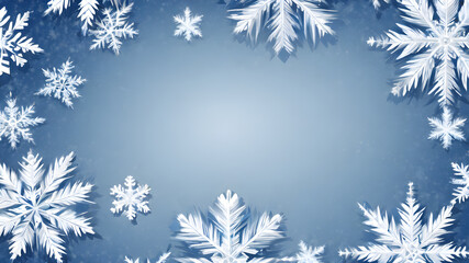 Snowflake background with a white and blue palette