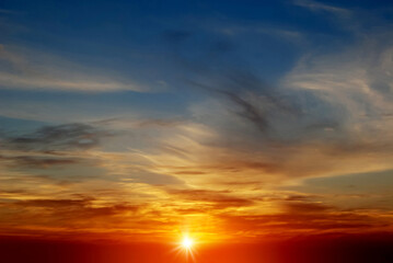 Sky Background Sunset View Nature