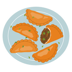 Traditional Argentine Meat Empanadas illustration