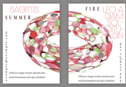 Flyer A4 with Futuristic Colored Abstract Geometric Shape