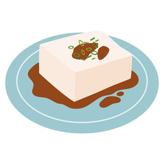 Steamed Tofu with Ginger and Soy Sauce