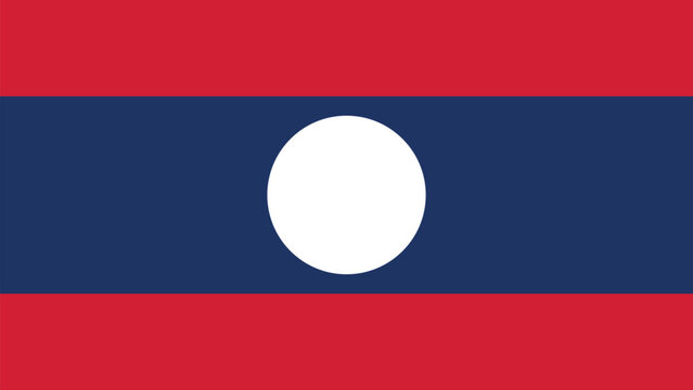 Official vector flag of Laos. Illustration eps10.