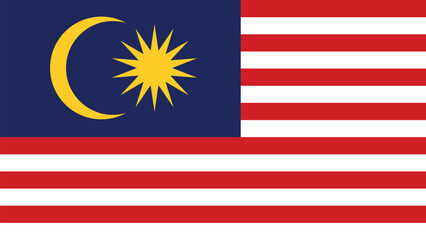 Official vector flag of Malaysia. Illustration eps10.