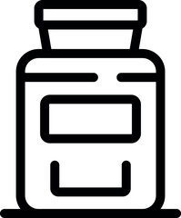 Simple line icon representing a container for protein powder or other bodybuilding supplements