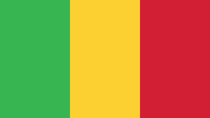 Official vector flag of Mali. Illustration eps10.