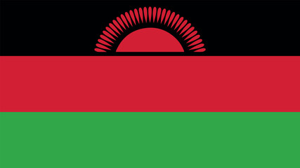 Official vector flag of Malawi. Illustration eps10.