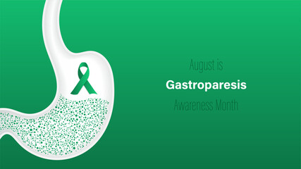 Gastroparesis awareness month is observed every year in august, vector illustration.