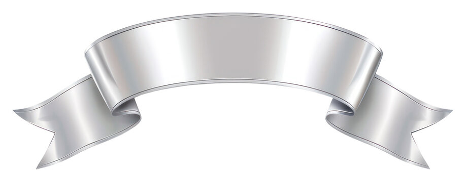 PNG  Elegant silver ribbon banner illustration