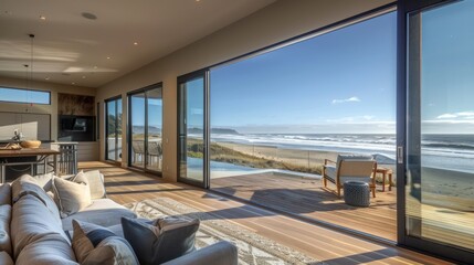 Fototapeta premium A stunning coastal retreat with a modern design