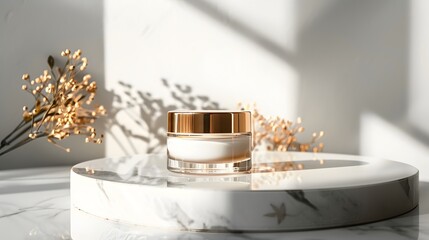 A luxury skincare cream jar