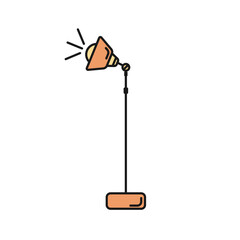 floor stand lamp uplighter outline filled style, vector illustration design