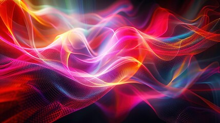 Obraz premium Cosmic Symphony: A vibrant abstract of swirling, luminous energy in a kaleidoscope of colors. 