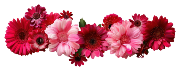 PNG Vibrant pink and red flowers