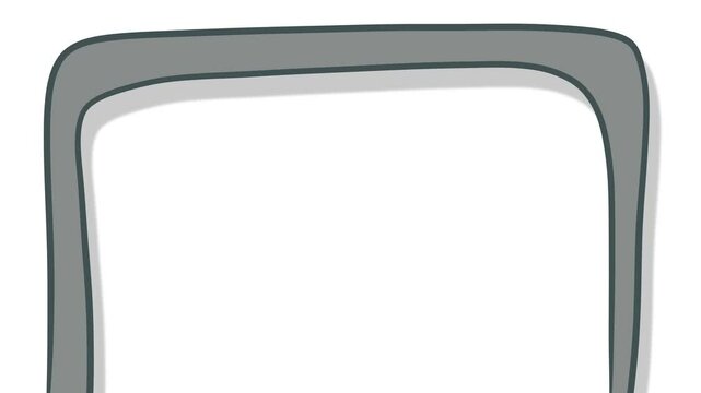 The frame sticks out from the bottom with rounded corners.