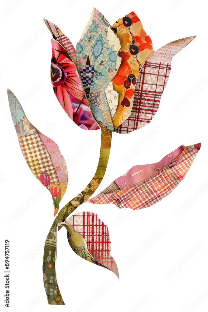 Canvas Prints png colorful collage tulip illustration