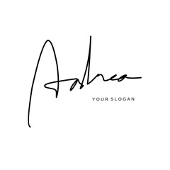 Andrea name signature logo vector design