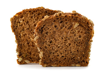Two slices of cereal bread with sunflower seeds