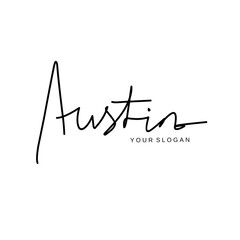 Austin name signature logo vector design