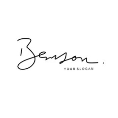 Benson name signature logo vector design