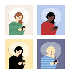 A young woman with a smartphone in her hands.