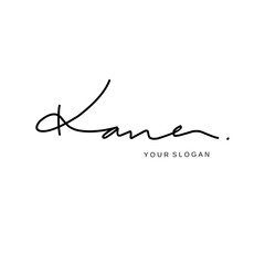 Kane name signature logo vector design
