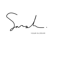 Sarah name signature logo vector design