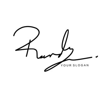 Randy name signature logo vector design