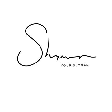 Shawn name signature logo vector design