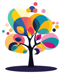 PNG Colorful abstract tree illustration
