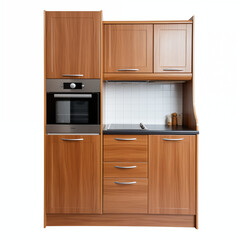 Modern Kitchen Cabinetry with Builtin Oven and Stovetop