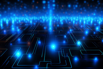 Obraz premium Abstract technology circuit digital line electronic network data innovation concept background.