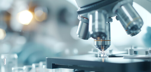 A scientist in a modern lab using advanced microscopes and digital tools, capturing the essence of scientific research and discovery