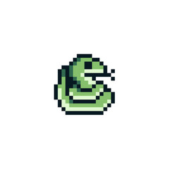 Fototapeta premium Snake pixel art isolated vector illustration. Element design for stickers, logo, embroidery, mobile app.