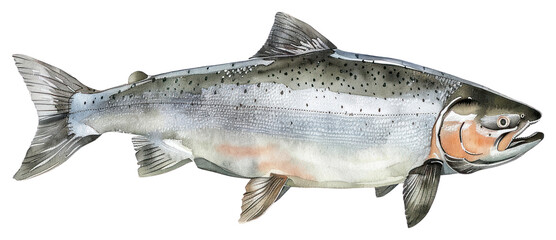 PNG Detailed watercolor fish illustration