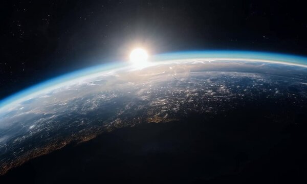 An eclipse viewed from space 4K Video