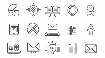 Business training and office line icons collection. Big UI icon set. Thin outline icons pack. Vector illustration