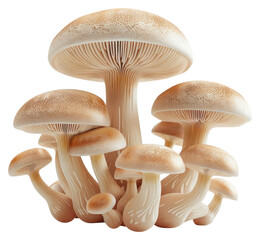 PNG Realistic cluster of mushrooms illustration
