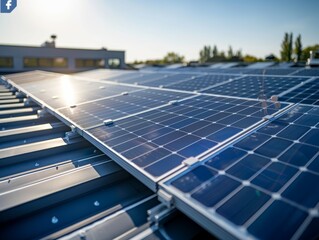 Close-up of seamless integration between solar panels and attic vents on modern eco-friendly roof