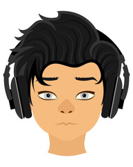 face young man with different hairstyles vector illustration isolated on white background