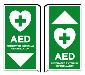AED Automated External Defibrillator Symbol Sign, Vector Illustration, Isolate On White Background Label .EPS10