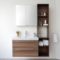 Modern Bathroom Vanity with Wooden Cabinet and Sink