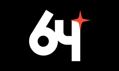 64 Star Logo Orange Modern Light Simple