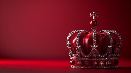 Fototapeta premium Elegant Red Crown with Jewels