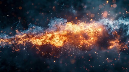 Fototapeta premium Fiery Explosion in Space