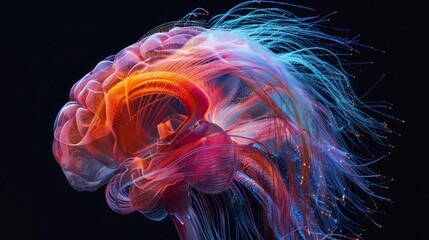 Futuristic Digital Brain Visualization