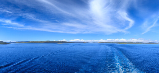 View of The Kornati archipelago of Croatia from cruise ship.