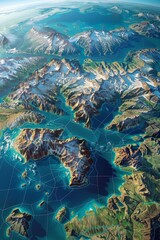Imagine a world map that includes topographical details, showing mountains and valleys. How does this map enhance our understanding of the Earth's physical features