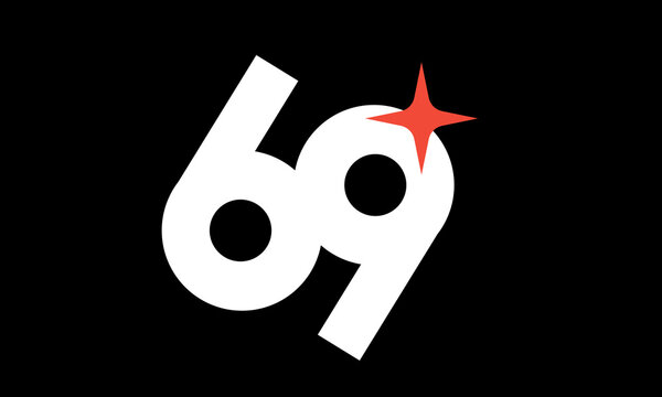 69 Star Logo Orange Modern Light Simple