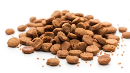 Gourmet cat food with seafood flavor, presented on a white background