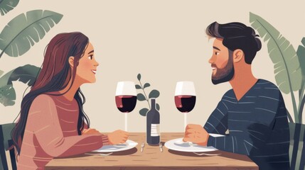 Couple Dining Together in a Cozy Setting
